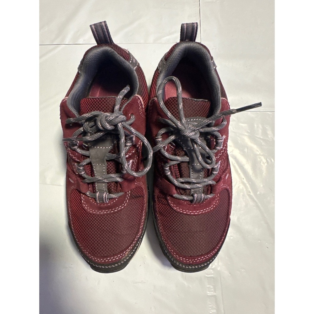 LL Bean‎ Women's Vertigrip Hiking Trail Shoes Sneakers Maroon Gray Size 6.5